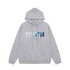 Unisex Übergroßer Hoodie Jogginghosen-Set Mit Gesticktem Handtuchstoff Farbverlauf Blau Weiß Design Fleecegefüttert Lässige Streetwear