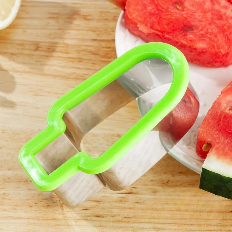 1pc Cute Tree Design Watermelon Cutter Stainless Steel Cutting Tools For Kitchen Home Gadgets Salad Fruit Slicer 4