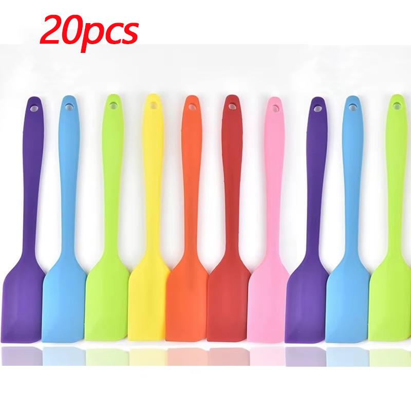 5/10/12/20PCS Random Color Silicone Spatulas Cream Spatula Cake Cream Scraper Baking Cake Tool Heat-resistant Seamless Scraper
