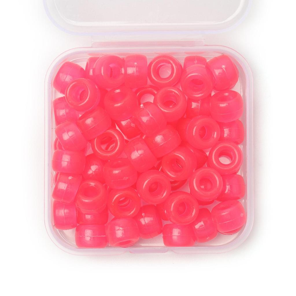 80 peças/caixa 6x9mm Contas de pônei coloridas a granel Contas espaçadoras soltas para fazer acessórios de joias Artesanato faça você mesmo