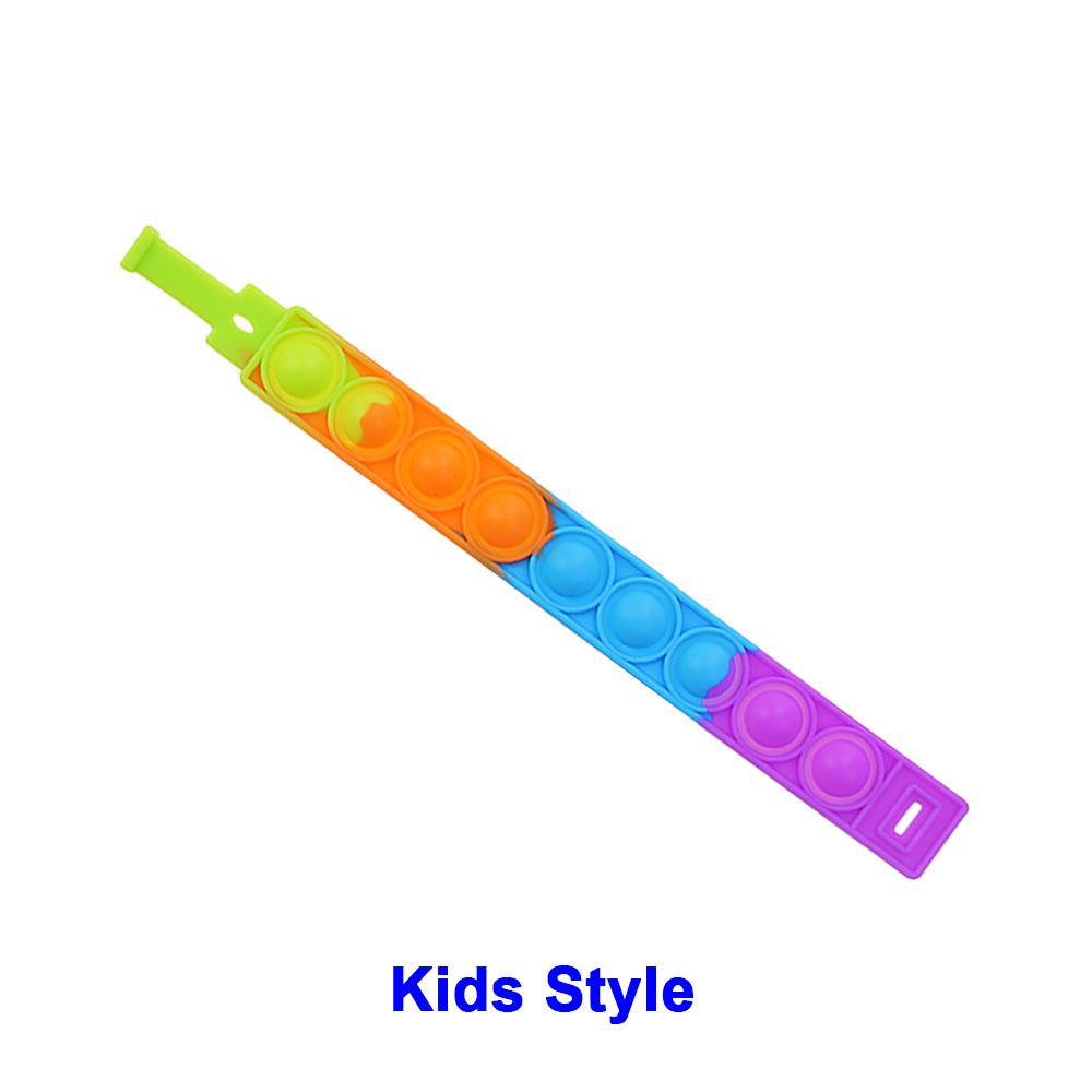 

Silicone world 1PC Short Styles Pops Bubble Decompression Bracelet Stress Relief Toy Colorful Silicone Bracelet Adult Kids Toys