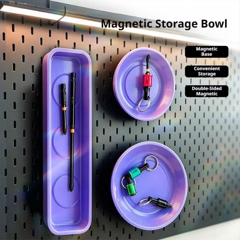 Purple Magnetic Parts Tray 4 Inch /6 Inch Magnetic Bowl Screw Bit Car Suction Pad Tools DIY Store