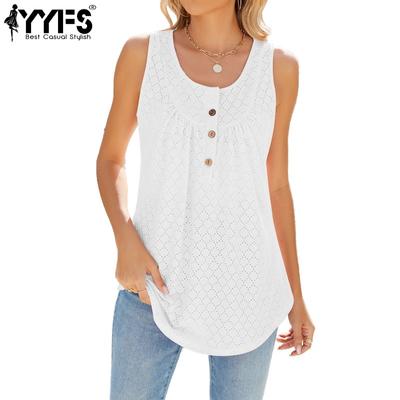 Women's Fashion Casual Summer Spring Solid Color Print Sleeveless U-Neck Blouses & Shirts