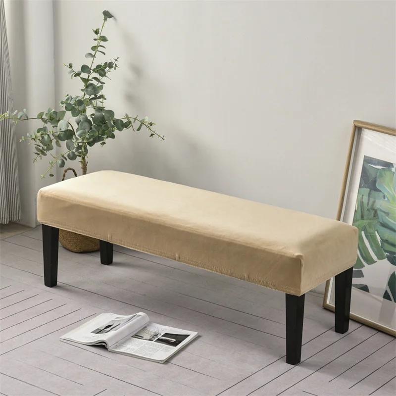 Husă pentru scaune de sufragerie din catifea moale Husă extensibilă pentru scaun pentru pian Husă lungă pentru otomană Husă solidă pentru bancă de schimb pantofi pentru camera de zi