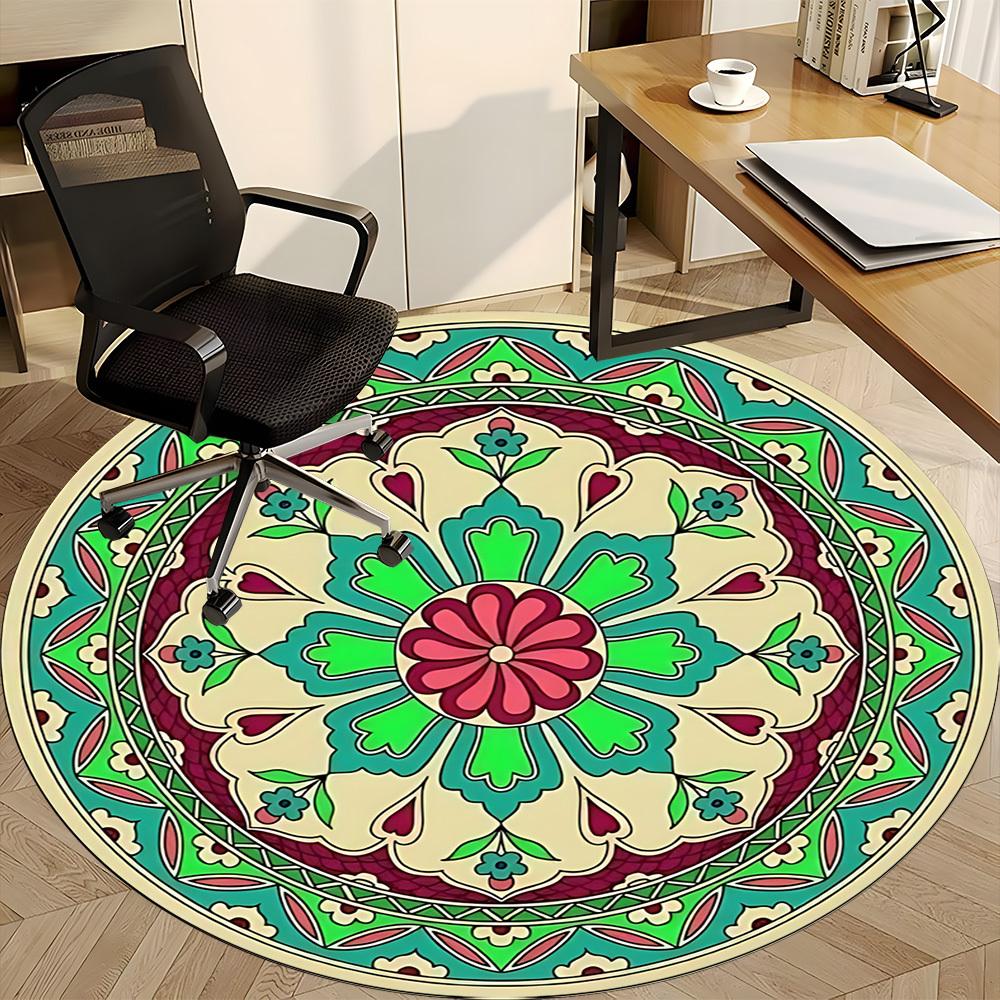 1pc Mandala Pattern Chair Carpet for Office, , Non-slip carpet, Very suitable for offices, farmhouses,Outdoor carpet yy251120097