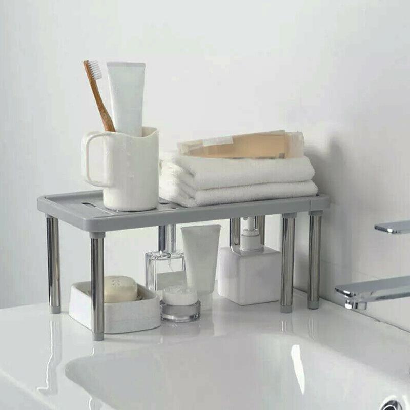 Adjustable Organiser Shelf Storage Cupboard Pantry Stand Support Rack Kitchen