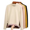 Fleece semi-turtleneck German velvet bottoming shirt for women's autumn and winter new thickened interior, high-end sense, black middle collar warm
