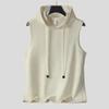 Mens Casual Solid Color Sleeveless Hoodie Vest