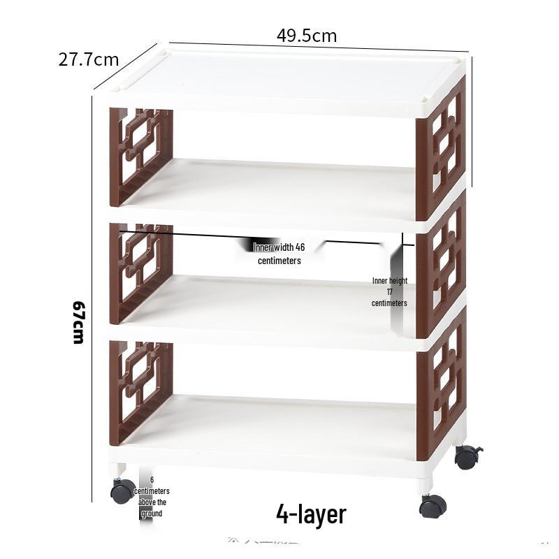Multi-Layer Movable Storage Rack for Kitchen and Shoes