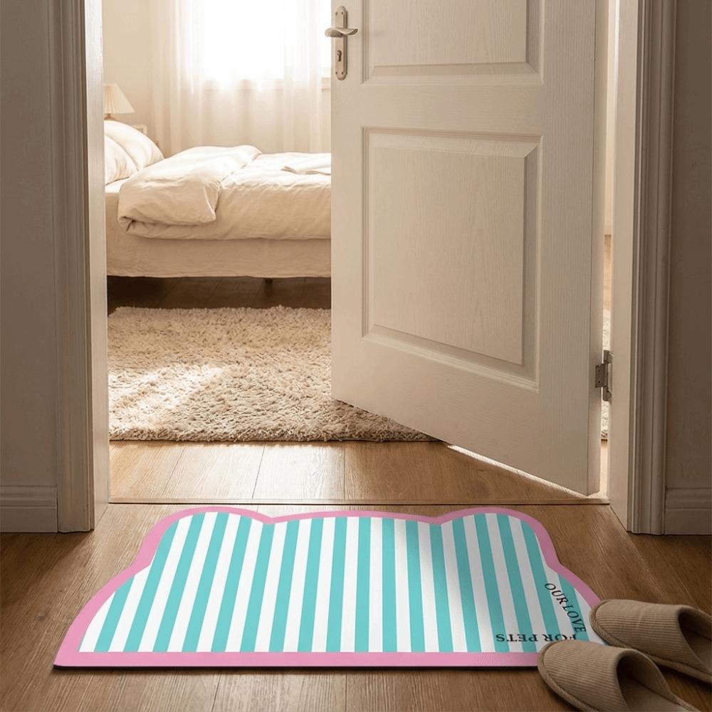 Leak-Proof Cat Head Shaped Pet Meal Mat Anti Slip Cat Bowl Mat Dog Food Mat Pet Placemat Indoor