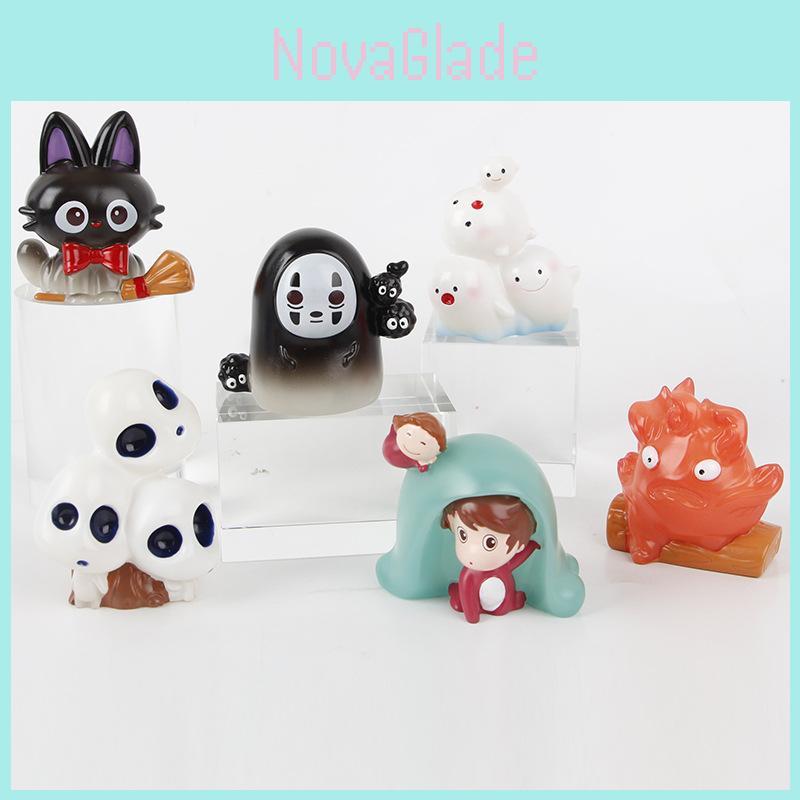 Charming Miyazaki Film Character Models Set Featuring Ponyo No Face And Ghostly Figures
