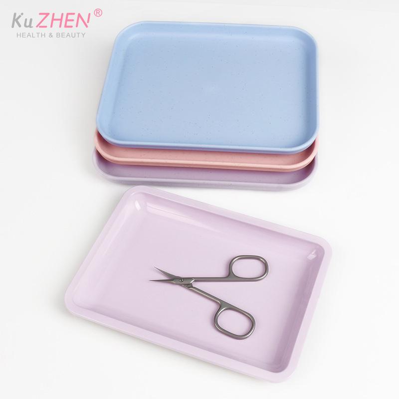 1PC Square Stainless Steel Cosmetic Storage Tray Nail Art Equipment Plate Tools Dental&False Nails Nail Decorations Display Tray