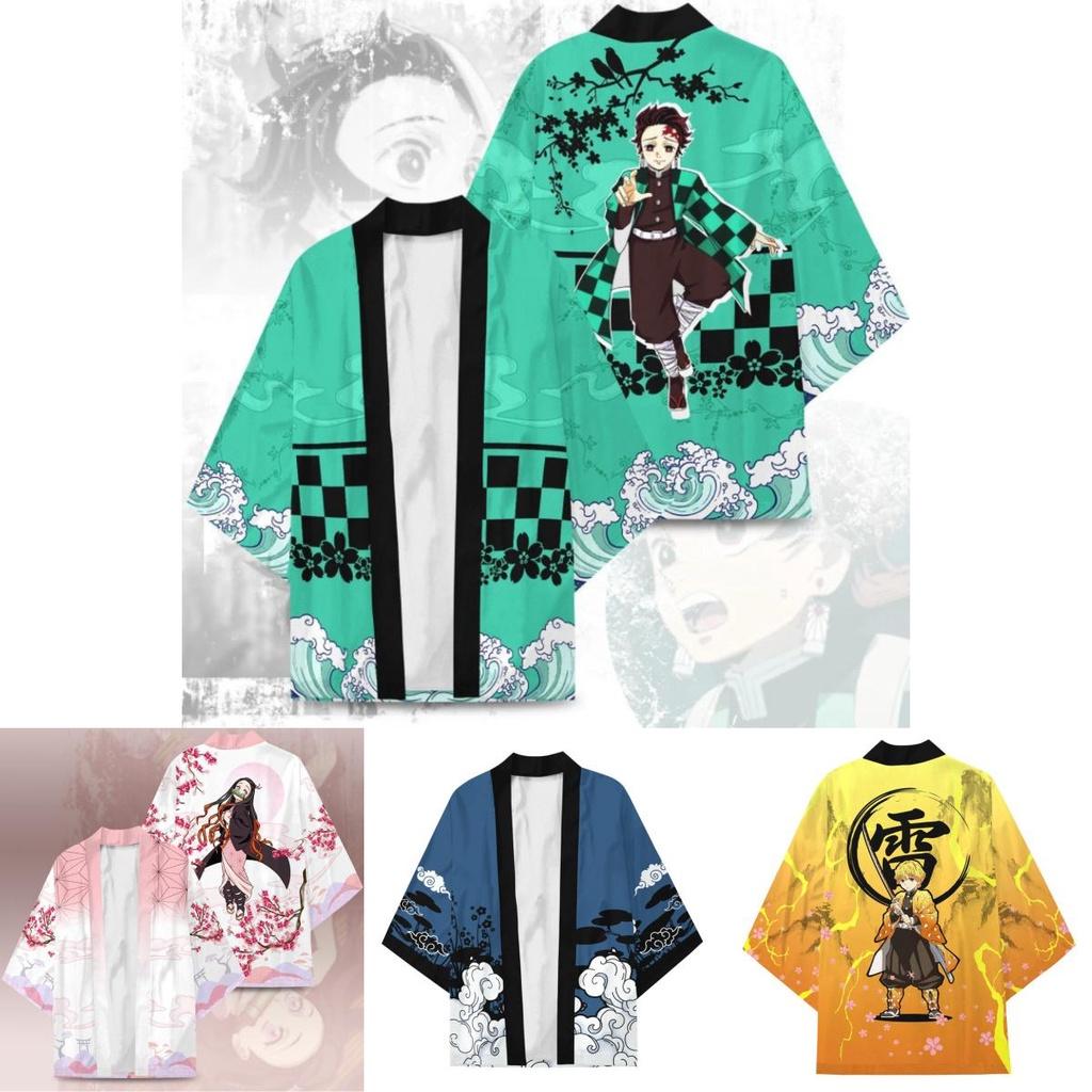 Unisex Demon Slayer Top Kamado Tanjiro Agatsuma Zenitsu Cosplay Costume S-3xl