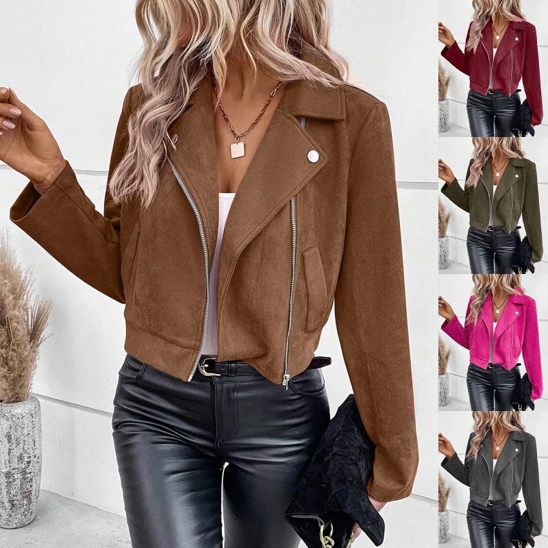 Heißverkaufende kurze Wildlederjacke Top im europäischen und amerikanischen Stil