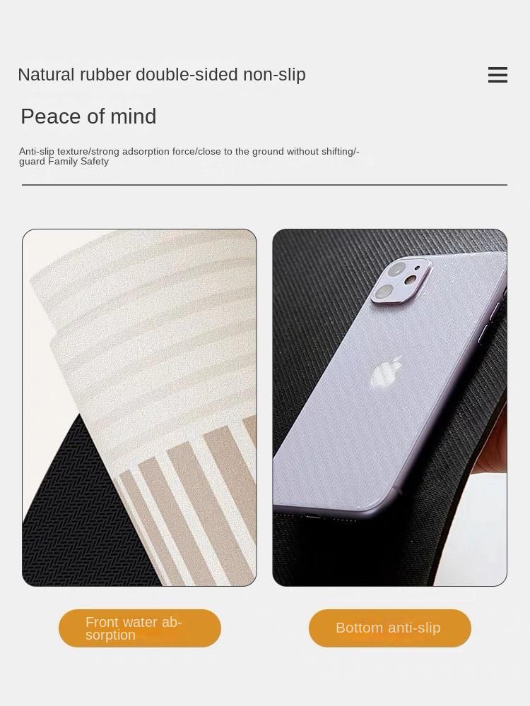 Bathroom Floor Mat Cream Wind Diatom Mud Super Absorbent Non-Slip Carpet Toilet Floor Mat Household Door Mat