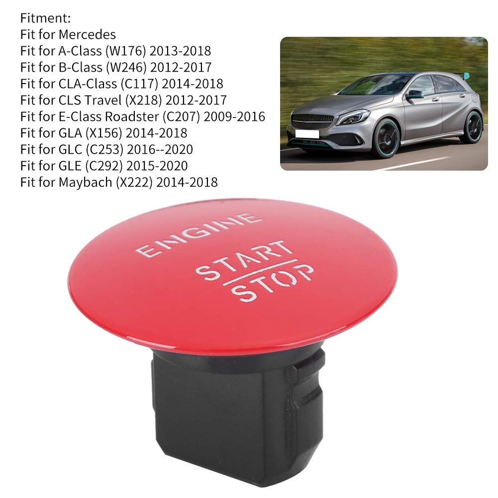 Gorgeri Motor Schlüsselloser Start Stopp Druckknopf Roter Schalter Passt 2215450714 Mercedes-Benz W176 C117 X218