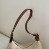 Crochet Mesh Shoulder Bag Women Summer Beach Tote With Leather Strap Natural Style Design