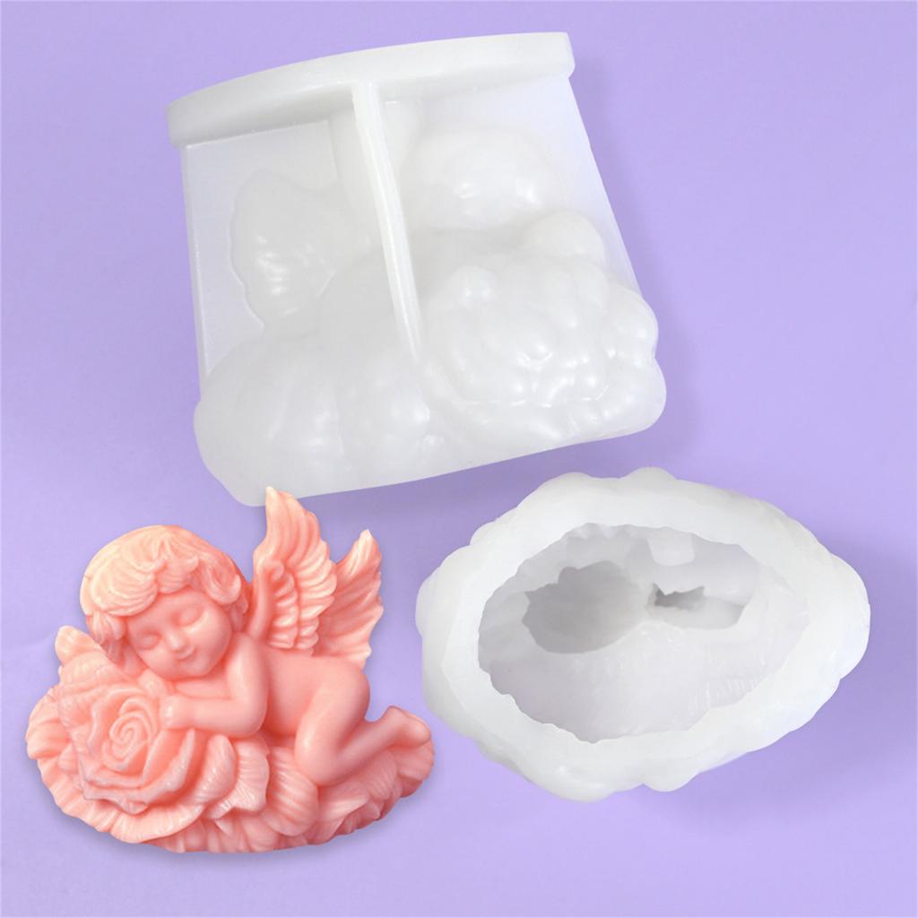 Okřídlená dětská figurka Silikonové formy na svíčky pro epoxidovou pryskyřici Ručně vyráběná svíčka Mýdlo Sádrová silikonová forma pro domácí dekoraci