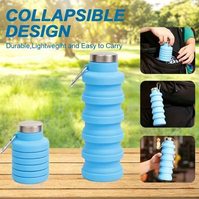 1pc Portable Folding Cup, Collapsible Silicone Water Cup Reuseable Lightweight Leakproof Portable Travel Water Bottles