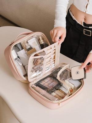 Všestranná cestovná taška na kozmetiku a toaletné potreby z PU kože