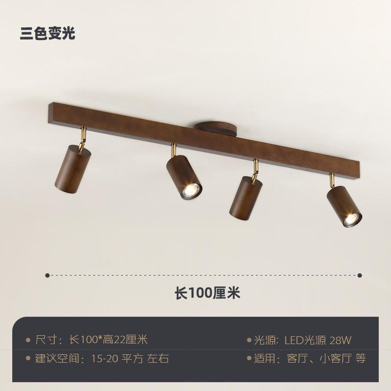 Wood Led Ceiling Lamp With Spot Lights For Living Room Bedroom Corridor Home Indoor Modern Chandeliers Spotlight