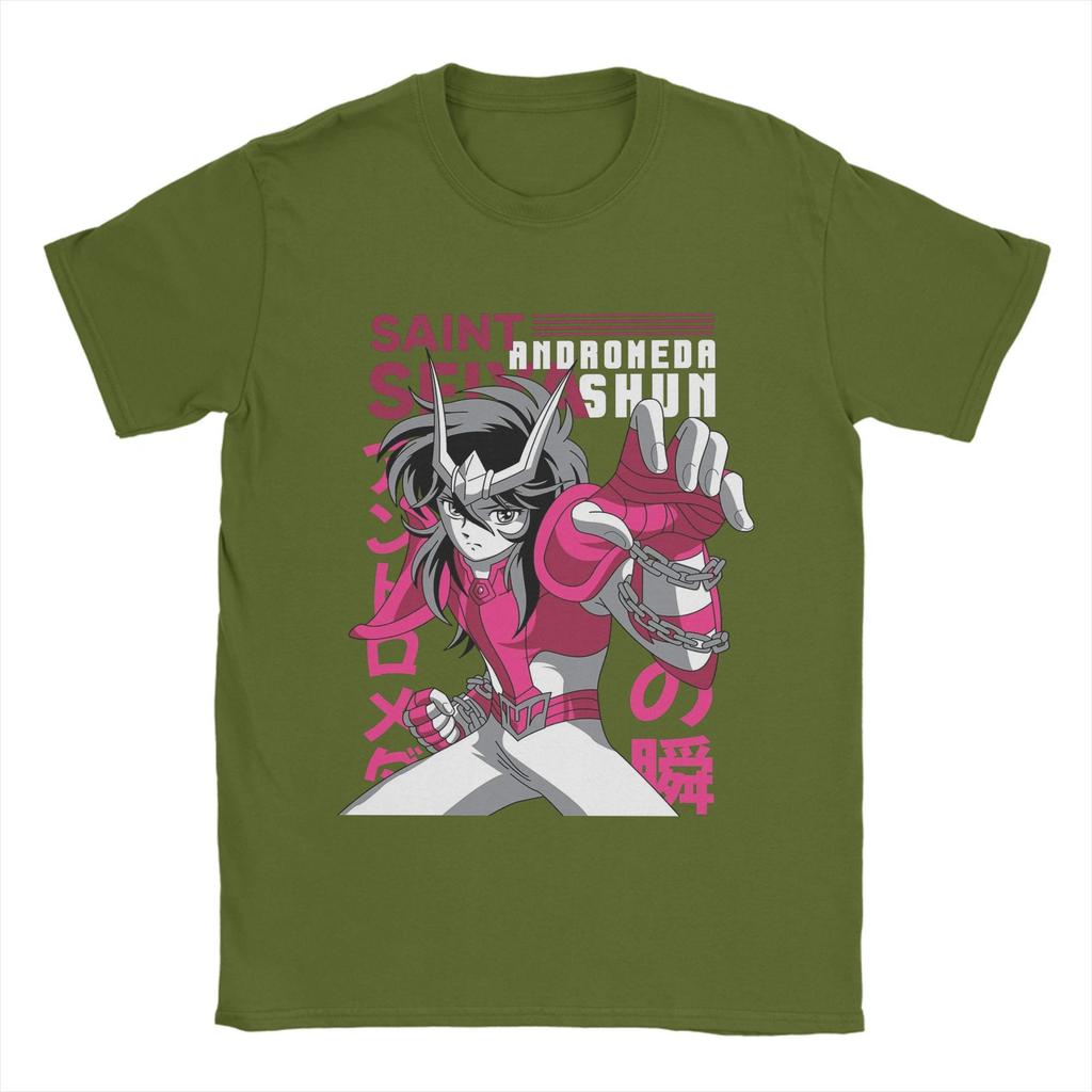 Men's Andromeda Shun   T Shirt Saints Seiya 100% Cotton Clothing Funny Short Sleeve Round Collar Tees Plus Size T-Shirts