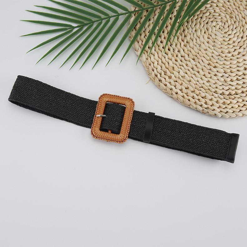 Waist Weave Rope Square Buckle Women Belt Dress Long Shirt Decorative Belts
