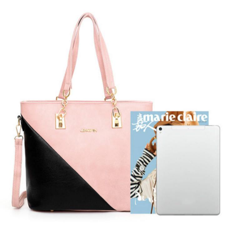 IELGY Damentasche, modische Nähte, vierteiliger Stil, große Handtasche, Umhängetasche