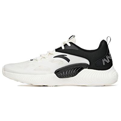 Shock Absorbing Non-Slip Durable Low-Top Running Shoes Men Sneaker White Black 112025587-8