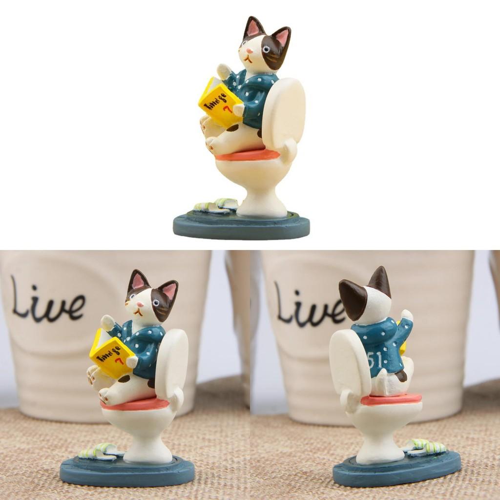 Read Resin Book Cat Action Figures Model Toy Cartoon Tabletop Decoration Gifts