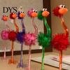 Unique Gift for Kids Cartoon Ostrich Plastic Ballpoint Pens, Funny Freestanding Pen, 0.5mm Pen Tip, Colorful Animal Shaped Pens Furry Writing Students