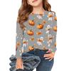 Girls Long Sleeve T Shirts Kids Fall Tops Crewneck Halloween Printed Basic Tees 3-9Y