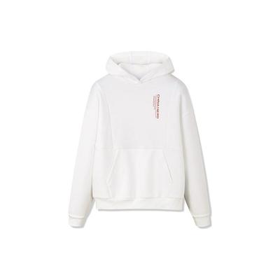 Anta Comprehensive Training Series Logo Letter Printed Pattern Hooded Pullover Long Sleeve Sweatshirt Women Sweatshirt White 162247715-4