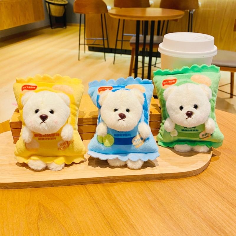 Cartoon Plush Keychain Stylish Keyring Holder for Women Girls Stuffed Pendant Hanging Ornament Bag Charm Decoration