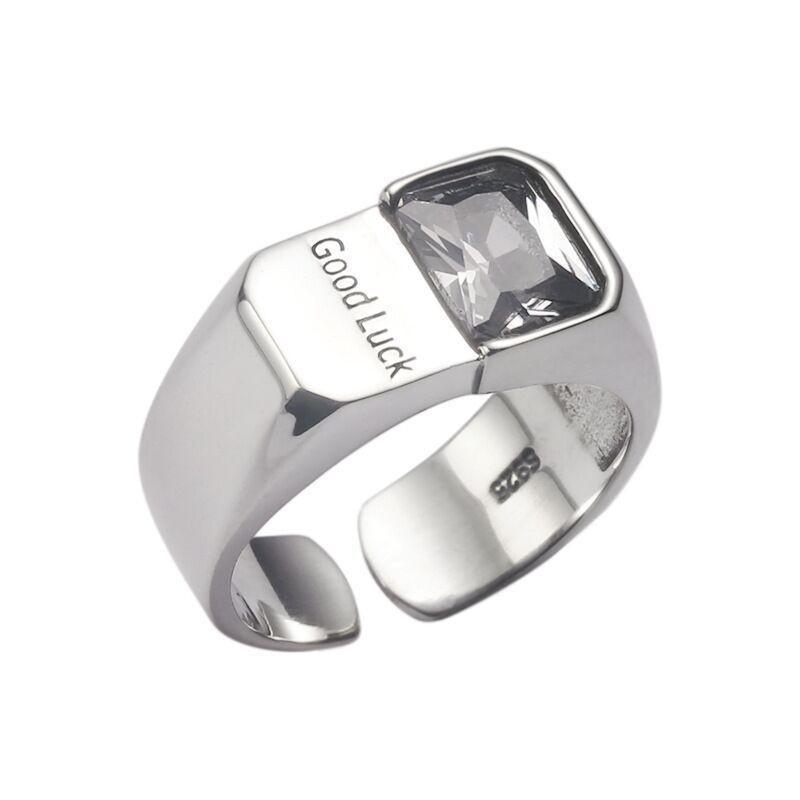

Stylish Goodluck Crown Ring For Women With Geometric Design In Silver Plating