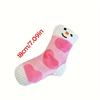 1pc Plush Sock Dog Chew Toys-Soft Fuzzy Interactive Puppy Toys with Expressive Eyes & Heart/Cheek Cutouts,Safe Chew Toys