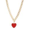 Elegant Heart Pendant Necklace Women Charm Necklace with Chunky Chain Fashion Heart Drop Earrings for Various Occasion