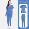 Hot-Selling Nurse Uniforms, Men'S And Women'S Same Scrub, Short-Sleeved Trousers, Two-Piece Set, Thick Casual And Comfortable Work Clothes