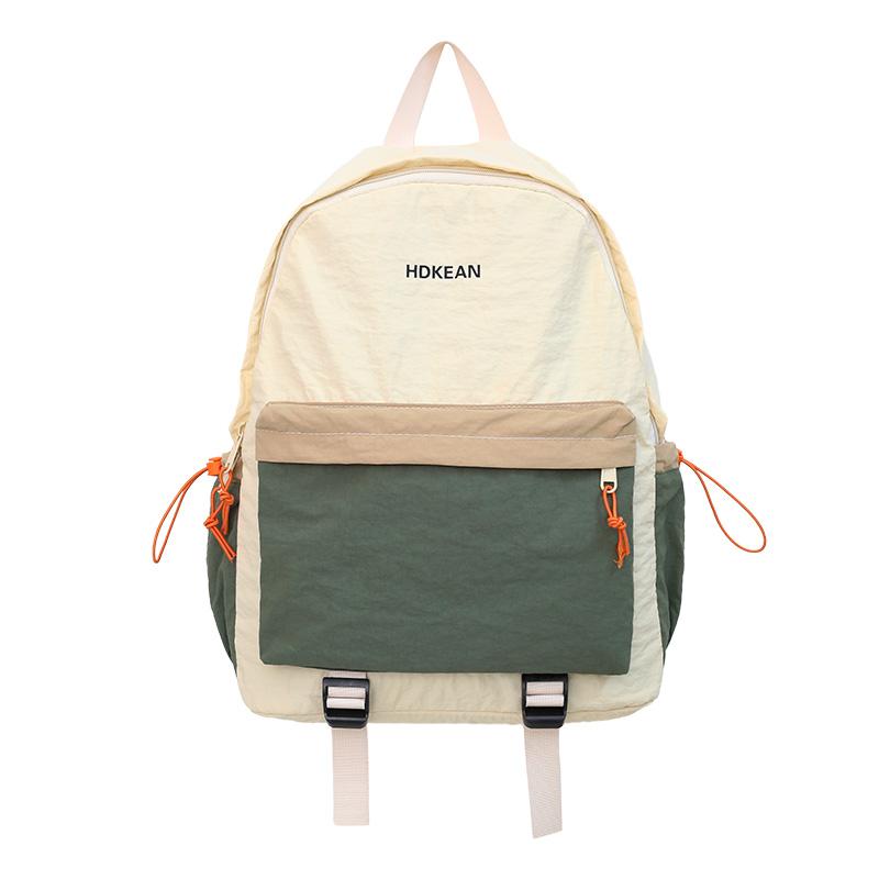 Lightweight Commuter Backpack College Style Large Capacity Schoolbag Women's Contrast Color Backpack