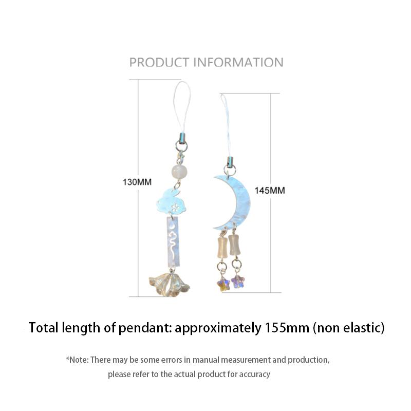 Creative Moon Rabbit Beaded Phone Lanyard Chinese Style Mobile Phone Charm For Girls Mobile Phone Chain Keychain