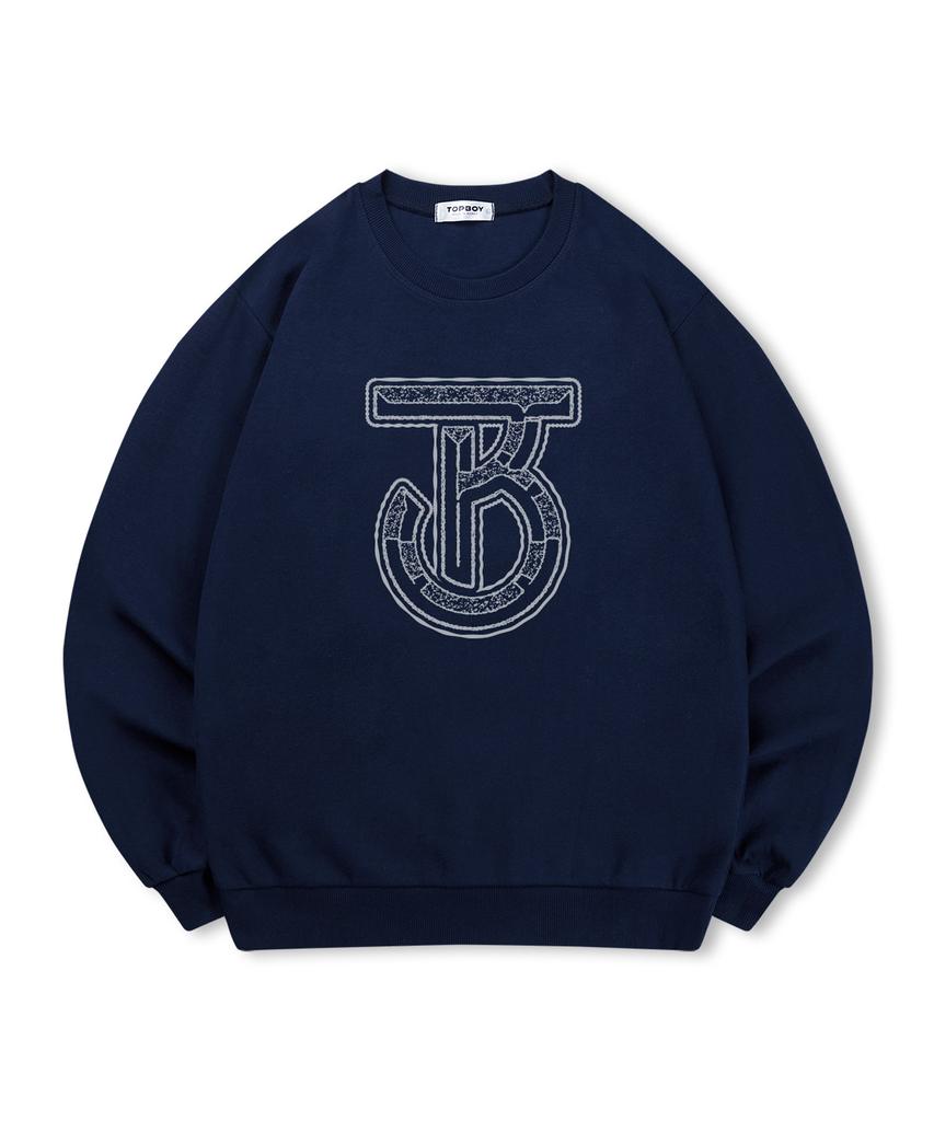 TOPBOY [Non-Fleece Or Fleece] Big Logo Print Sweatshirt (Type B)