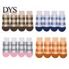 Non-slip Cotton Paw Grips 4Pcs Plaid Dog Socks, Anti-Slip Pet Covers with Adjustable Socks to Prevent Scratching Straps, Breathable Ribbed Protectors