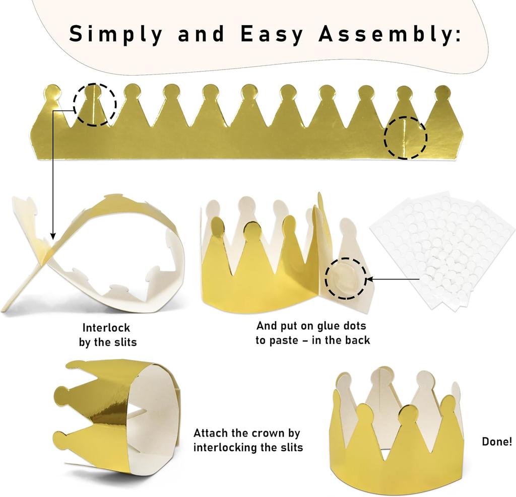 50Pc/Set Gold Crown Paper Napkin Rings Golden Crowns Napkin Ring Holders Wedding Napkin Band Kitchen Dining Table Party Decor