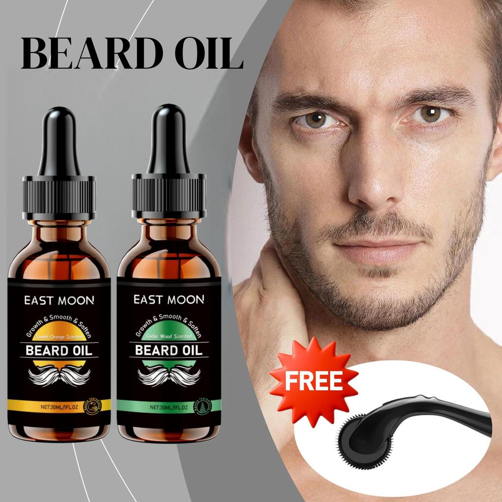 Men's Beard Oil Set – Deeply Nourishes, Smooths, Moisturizes, and Adds Shine To Beard Hair While Removing Odor, Showcasing Masculine Charm.