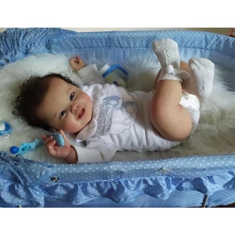 55CM Washable Lifelike Soft Hand-painted Simulation Baby Reborn Doll Children Accompany Play Doll