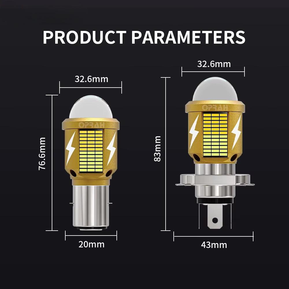 H4 LED Motorcycle Headlight Bulb BA20D Led Moto Light High Low Beam White Yellow Lamp Canbus For Yamaha Kawasaki Suzuki