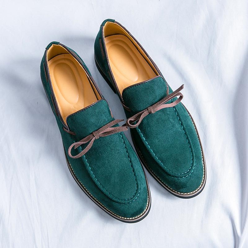 Xiyin Men s Plus Size Suede Loafers: Trendy, Retro Leather Slip-On Shoes for Driving 38