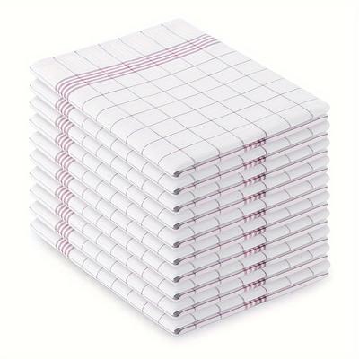 1/4/6pcs Classic Plaid Dish Towel Scouring Pad, Soft Large Size Kitchen Towel, Suitable for Bar and Kitchen Cleaning