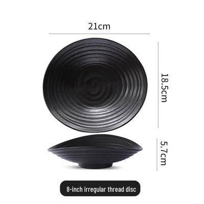 ZISIZ Ceramic Ribbed Salad Bowl