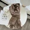 Houndstooth Checked Scarf Imitate Cashmere Shawl Lady Winter Wrap Tassel Scarves Warm Knitted Scarves For Women